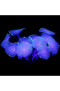 Uniclife Silicone Coral Plant Decorations Glowing Artificial Ornament for Fish Tank Aquarium, Green, Ball Shape