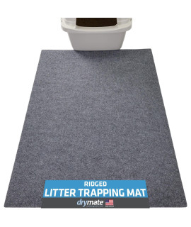 Drymate cat Litter Trapping Mat, (Ridged Design), Traps Litter Mess from Box, Soft on Kitty Paws - AbsorbentWaterproofUrine-Proof - Machine Washable, Durable, (USA Made) (28 x 36)