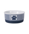 Bone Dry Paw & Patch Ceramic Pet Collection, Small Bowl, 4.25x2, Nautical Blue