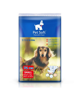 Pet Soft Dog Diapers Female - Disposable Puppy Diapers, cat Diapers 72pcs Small