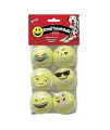 SPOT Ethical Pets Emoji Tennis Ball Dog Toy (6 Pack)