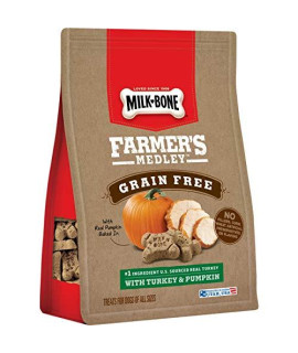 Milk-Bone Farmers Medley Dog Treats, Turkey & Pumpkin, 12 Ounces (Pack of 4), Grain Free