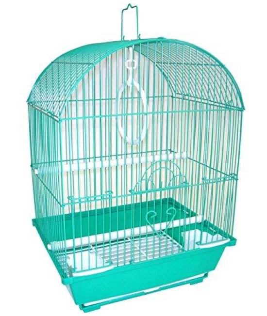 YML A1104GRN Round Top Style Small Parakeet Cage, 11 x 9 x 16