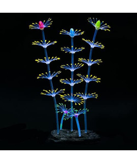 Uniclife Strip Coral Plant Ornament Glowing Effect Silicone Artificial Decoration for Fish Tank, Aquarium Landscape - Orange