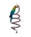 AigouA Bird Spiral Rope Perch, cotton Parrot Swing climbing Standing Toys with Bell (Large - 944 inch)