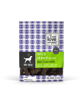 I And Love And You Nice Jerky Bites - Grain Free Dog Treats, Beef + Lamb, 4-Ounce, Pack Of 6