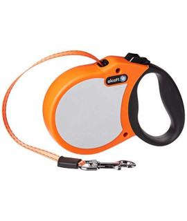 Alcott Visibility Retractable Reflective Belt Leash, 16' Long, Small for Dogs Up to 45 lbs, Neon Orange with Reflective Accents