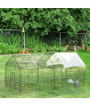 PawHut Outdoor Metal Kennel Enclosure for Small Animals, Utilizable as Rabbit or Chicken Run, 87 x 41, Black & White