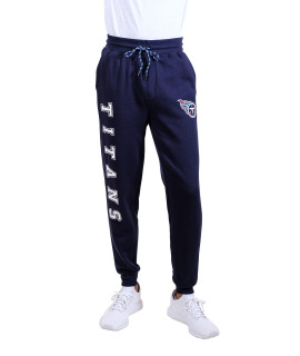 Ultra game NFL Tennessee Titans Mens Active Basic Jogger Fleece Pants, Team color Stripe, Medium