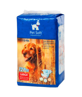 Pet Soft Dog Diapers Female - Disposable Puppy Diapers, cat Diapers 12pcs Large