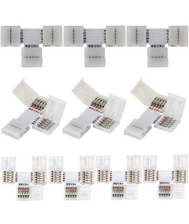 Supernight Rgbw Led Strip Light 5 Pin Connector For 10 Mm Wide 5050 And 3528 Led Indoor String Lights Extending Connection (T Shape)