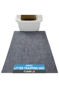 Drymate cat Litter Trapping Mat, (Ridged Design), Traps Litter Mess from Box, Soft on Kitty Paws - AbsorbentWaterproofUrine-Proof - Machine Washable, Durable, (USA Made) (20 x 28)