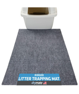 Drymate cat Litter Trapping Mat, (Ridged Design), Traps Litter Mess from Box, Soft on Kitty Paws - AbsorbentWaterproofUrine-Proof - Machine Washable, Durable, (USA Made) (20 x 28)