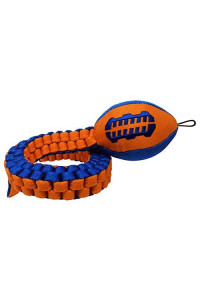 Nerf Dog Vortex Chain Tug Dog Toy with Squeaker Football Head, Lightweight, Durable, Water Resistant, 30 Inches, For Medium to Extra-Large Breeds, Single Unit (3474)