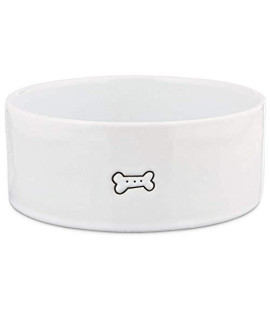 Petco Brand - Harmony good Dog ceramic Dog Bowl 6 cups Large White Black