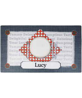 Drymate Personalized Pet Bowl Placemat, Custom Dog Cat Food Feeding Mat - Absorbent Fabric, Waterproof Backing - Machine Washabledurable (Usa Made) (16 X 28) (Dinner Plate)