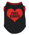 Petitebella Free Kisses Heart Puppy Dog Shirt (Blackred, Medium)
