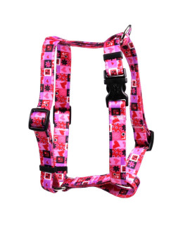 Yellow Dog Design Valentines Blocks Roman Style H Dog Harness-Small/Medium-3/4 and fits Chest 14 to 20