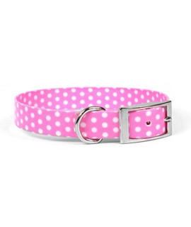 Yellow Dog Design New Pink Polka Dot Elements Dog Collar, Large-1" Wide and fits Neck Sizes 17.5 to 20"