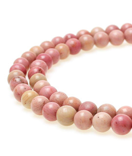 Mjdcb Natural Red Stripes Rhodonite Round Stone Beads For Jewelry Making (12Mm)