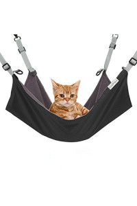 CUSFULL Cat Hammock Bed Comfortable Hanging Pet Hammock Bed for Cats/Small Dogs/Rabbits/Other Small Animals 22 x17 in (Black)