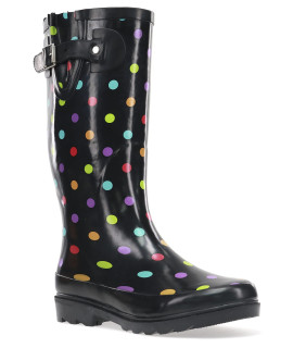 Western chief Printed Tall Waterproof Rain Boot Dot city Black 11 M