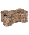 Bone Dry Pet Storage collection Bone Shape Hyacinth Toy Basket Natural Medium