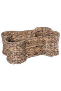 Bone Dry Pet Storage collection Bone Shape Hyacinth Toy Basket Natural Medium