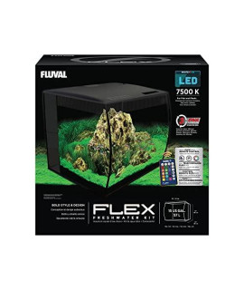 Fluval Flex Aquarium Kit, Black, 15 Gallon