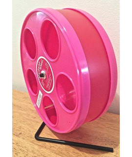 Wodent Wheel Sugar Glider/Hamster 8" Diameter Exercise in ASST. Colors (RED W. Pink Panels)