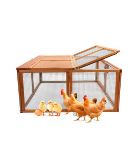 Magshion Wooden chicken coop Rabbit Hutch Pet cage Wood Small Animal Poultry cage Run (Natural)