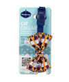 Blueberry Pet 18 Patterns Timeless Navy Blue Breakaway Adjustable Chic Fish Print Handmade Bow Tie Cat Collar With European Crystal Bead On Fish Charm, Neck 9-13 Bow 3 2
