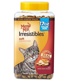 Meow Mix Irresistibles Soft cat Treats with White Meat chicken, 17 oz