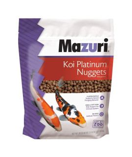 Mazuri Koi | Platinum Nuggets Nutritionally Complete Koi Fish Food | for Medium Koi - 3.5 Pound (3.5 lb.) Bag