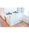 New Age Pet ecoFLEX Piedmont Pet Diner with Storage - Antique White, Large (EHHF304XL)
