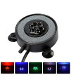 NICREW Multi-Colored LED Aquarium Bubbling Stone Disk, Round Fish Tank Bubbler with Auto Color Changing LEDs