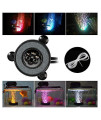NICREW Multi-Colored LED Aquarium Bubbling Stone Disk, Round Fish Tank Bubbler with Auto Color Changing LEDs