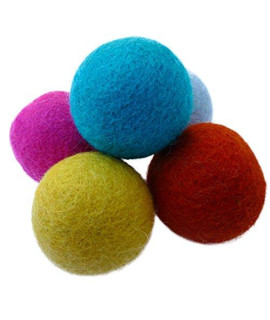 Earthtone Solutions Wool Felt Ball Toys for Cats and Kittens, Fun Adorable Colorful Soft Quiet Felted Fabric Balls, Unique for Cat Lovers, Merino Wool, Hand Made in Nepal