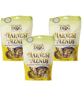Exclusively Pet 3 Pack of Peanut Butter N Banana Harvest Blends Dog Treats, 7.0 Ounces Each, Made in The USA