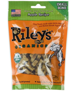 Rileys Organics Organic Dog Treats Apple Recipe Small - case of 6 - 5 OZ