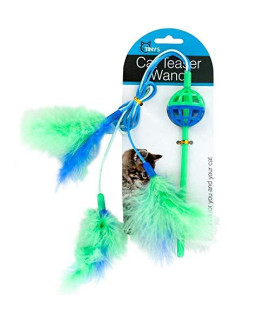 Kole Imports Cat Teaser Wand with Feathers