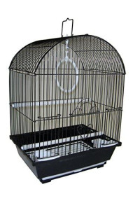 YML A1304BLK Round Top Style Small Parakeet Cage, 11 x 9 x 16