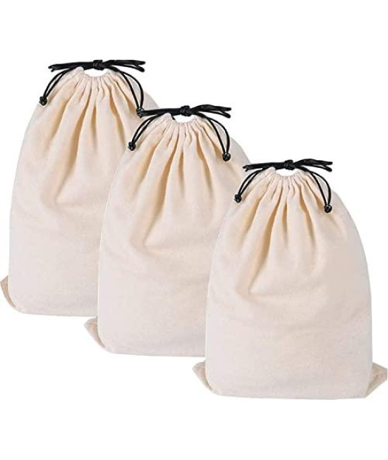 Misslo Cotton Breathable Dust-Proof Drawstring Storage Pouch Bag (Pack 3 M)