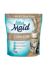 LitterMaid Premium Corn Cob Litter, 9 Pound Bag, Clumping Formula
