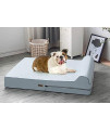 5.5-inch Thick High Grade Orthopedic Memory Foam Dog Bed With Pillow and Easy to Wash Removable Cover with Anti-Slip Bottom. Free Waterproof Liner Included - for Large Breed Dogs - Grey
