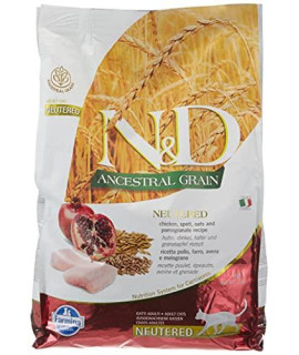Farmina N&D Low Grain Neutured Chicken And Pomegranate Adult Cat - 11 Lb Bag