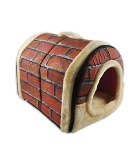 ANPI Igloo Dog House Portable cat Igloo Bed with Removable cushion Washable cozy Dog Igloo Bed cat cave Foldable Non-Slip Warm for Pets Puppy Kitten Rabbit