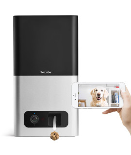 [2017 Item ] Petcube Bites Pet Camera with Treat Dispenser: HD 1080p Video Monitor, 2-Way Audio, Night Vision, Sound and Motion Alerts. For Dogs and Cats, Matte Silver (PB913NVTD)