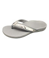Vionic Tide II - Womens Leather Orthotic Sandals - Ort grey Floral - 9 Medium