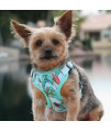 DOGGIE DESIGN Wrap and Snap Choke Free Dog Harness (Surfboards and Palms, S)